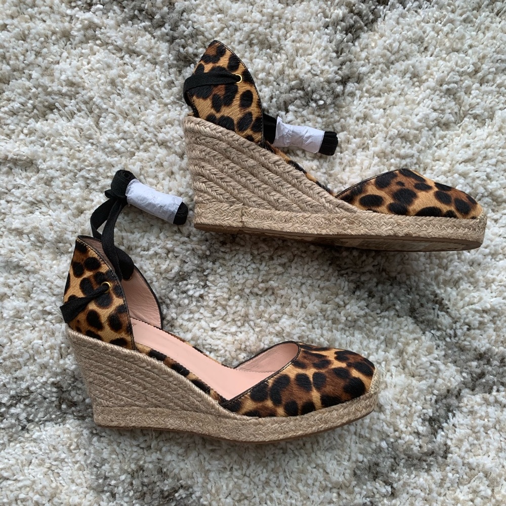 J. Crew espadrille wedge, leopard - NEW